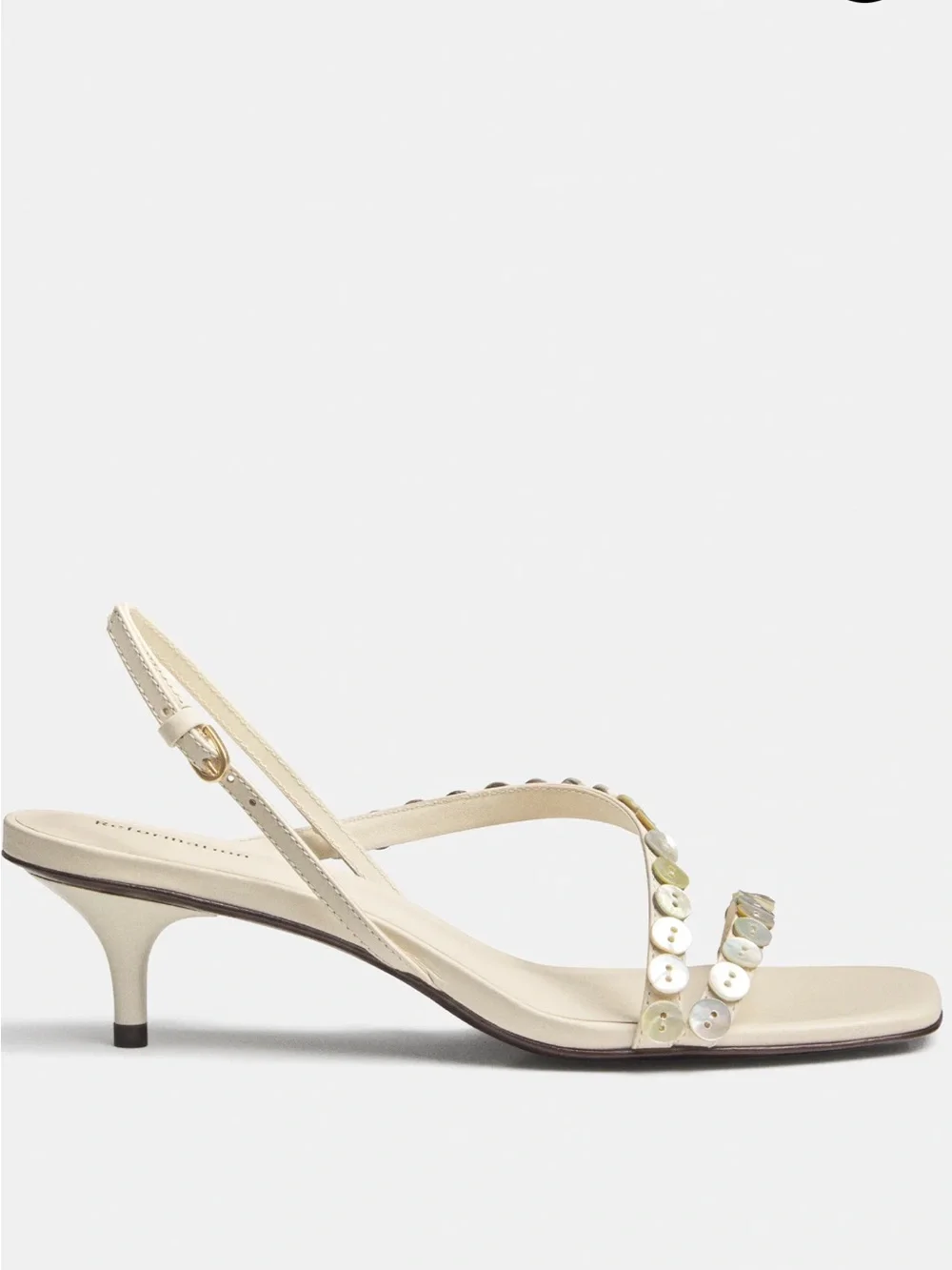 Reformation Shoshana Heeled Sandal Ivory - Size 9